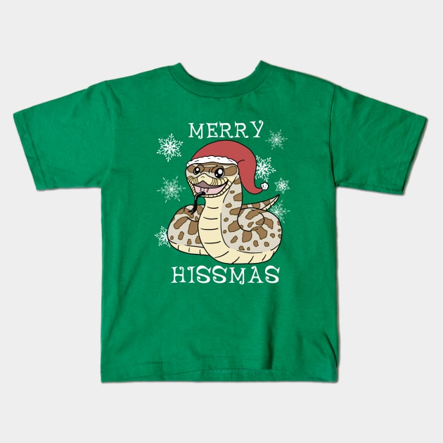 Merry Hissmas Snake Kids T-Shirt by SNK Kreatures